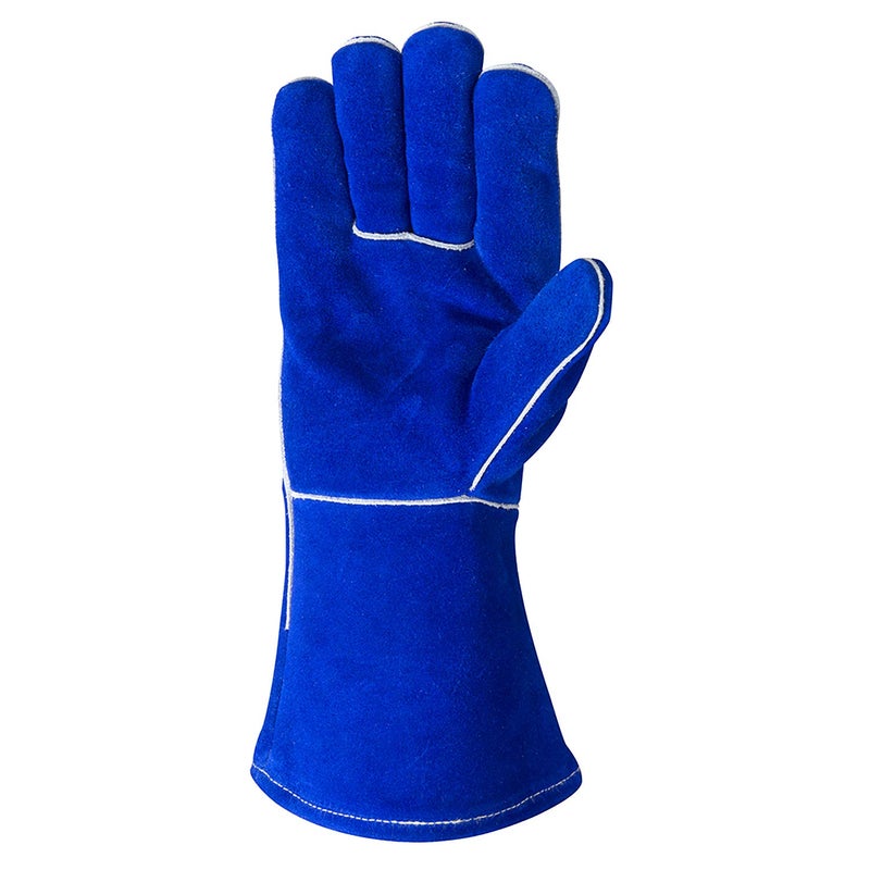 Wells Lamont Blue Lined Leather Welding Gloves, Medium 1056 - Image 2